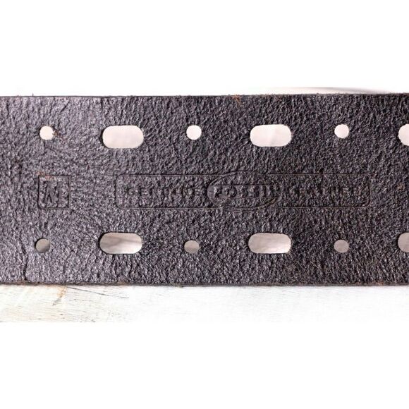 Fossil DARK BROWN GENUINE LEATHER 1.5"Wd CUT OUT CASUAL WOMEN'S BELT Sz M (X95 - Picture 10 of 11